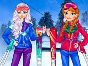 Princesses At Ski Online Dress Up Game
