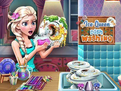 Ice Queen Dish Washing Game